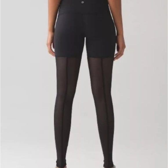 Lululemon Lab Night Tight Black Size 6 Leggings Mesh Yoga Dance Limited Edition - Picture 11 of 11